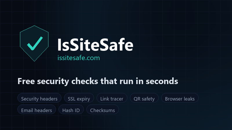 IsSiteSafe — free website and privacy security checkers